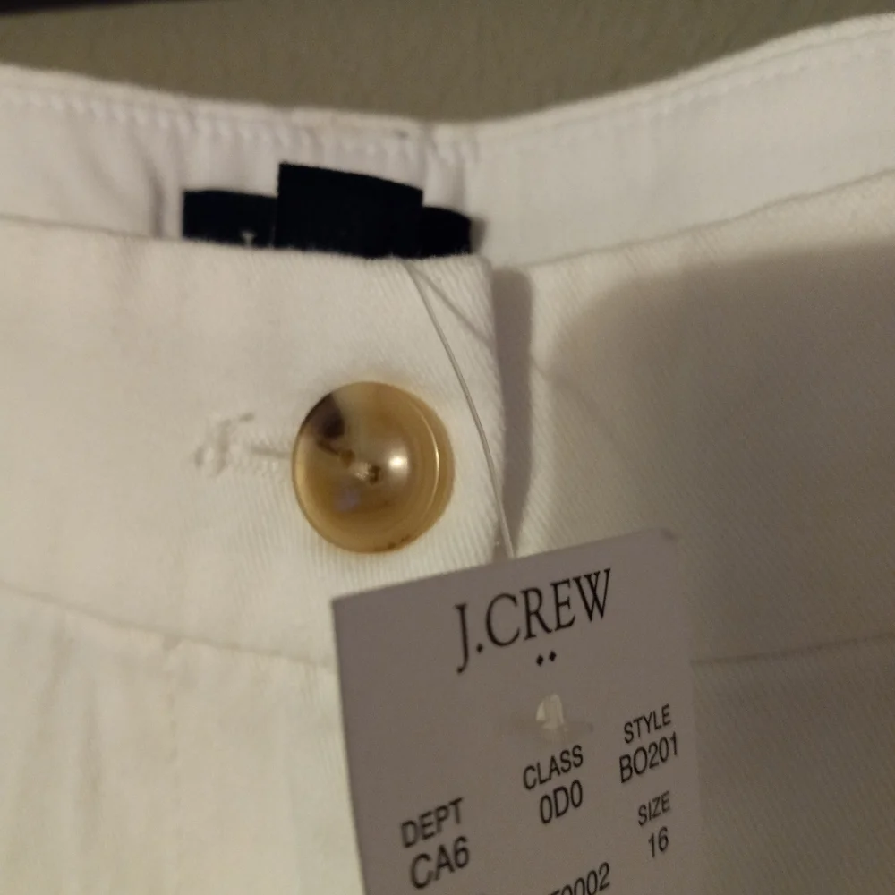 J. Crew 16 Preppy Cotton White 7" Shorts New! - Picture 5 of 9